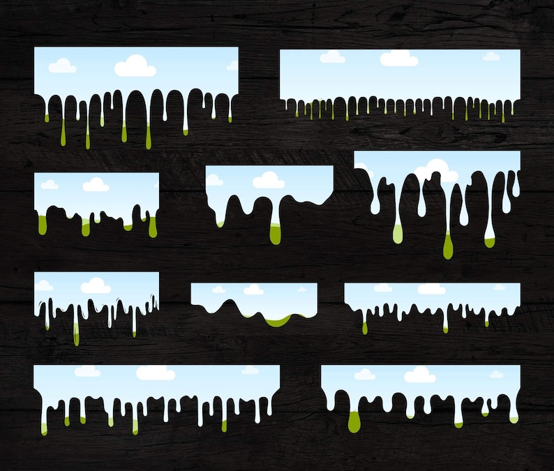 Custom Canva Dripping Border Frames | Drag and Drop Editable in Canva ...