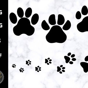 Paw Imprime des | SVG Paw Prints Silhouette Image Files | | clipart d’impression de pattes svg, eps, dxf, png Cut Files | téléchargement instantané | Utilisation commerciale