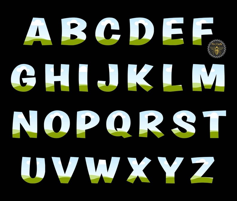 Custom Canva Letter Number Alphabet Cartoon Font Frames | Drag and Drop ...