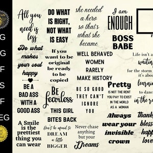 Quote SVG Bundel | Motiverende inspirerende citaten | Baas Babe | T-Shirt Ontwerpen, Wall Art | svg eps dxf png pdf jpeg | Commercieel gebruik