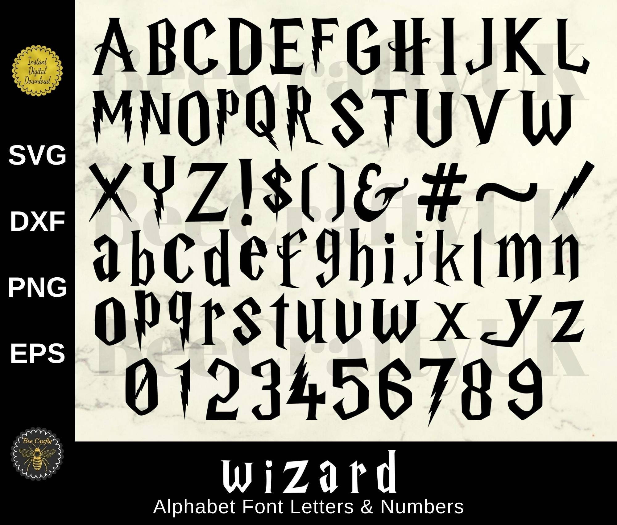 Wizard Style Alphabet Letters & Numbers Cutfiles Font Upper Etsy