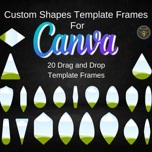 Custom Shapes Canva Frames | Editable In Canva Template Shape Frame Elements | Fill Your Own Drag and Drop Templates | Commercial Use