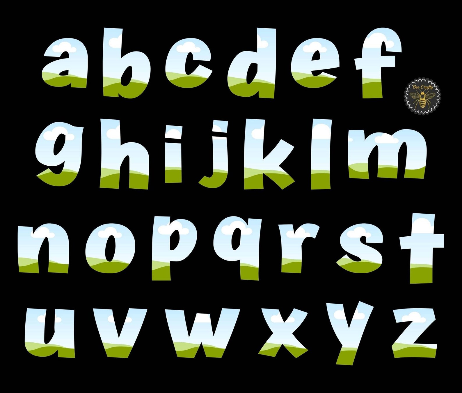 Custom Canva Letter Number Alphabet Cartoon Font Frames | Drag and Drop ...