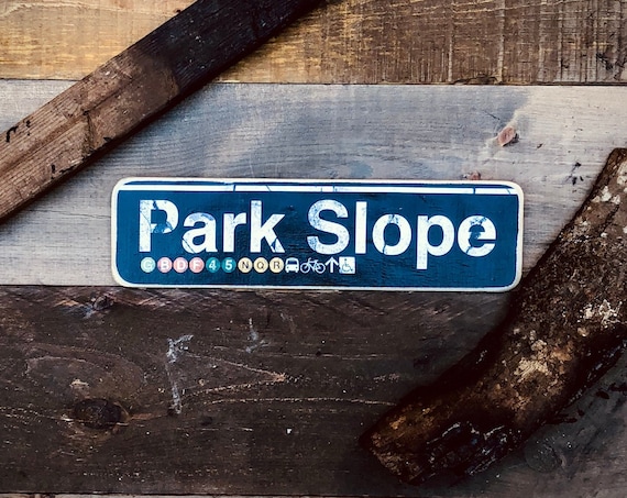 Park Slope Brooklyn New York City Neighborhood Hand Crafted Horizontal Wood Sign - 4x15 in.