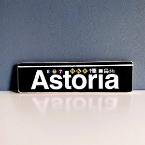 Astoria Queens New York City Neighborhood Hand Crafted Horizontal Original Wood Sign - Subway sign, NY Decor, NYC Art, Ny Gift, NYC Sign