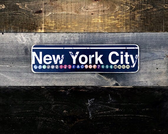 New York City Neighborhood Hand Crafted Wood Sign - 4x15 in.