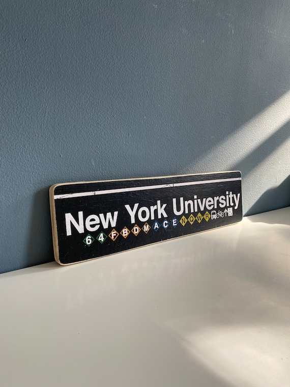 New York University / Nyu  New York City  Hand Crafted Horizontal Wood Sign - Subway sign, NY Decor, NYC Art, Subway Art, NYC Sign