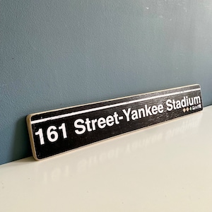 New York Yankees Stadium sign - 161 Street Station Hand Crafted Wood Sign / Nyc sign/ Nyc gift /Yankee stadium art/ subway sign/Yankees gift