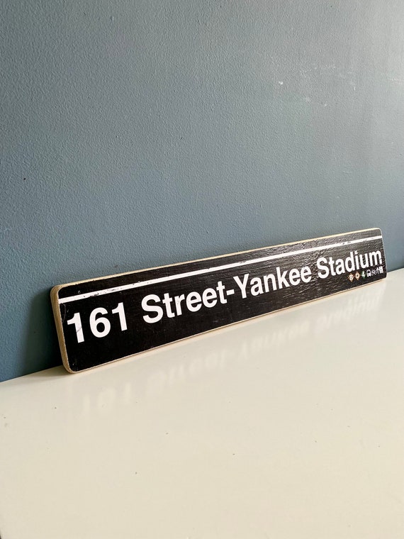 New York Yankees Stadium sign - 161 Street Station Hand Crafted Wood Sign / Nyc sign/ Nyc gift /Yankee stadium art/ subway sign/Yankees gift