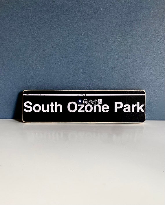 South Ozone Park Queens New York City Neighborhood Hand Crafted Horizontal Original Wood Sign - Subway sign, NY Decor, NYC Art, NYC Sign