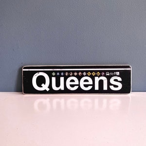 Queens sign / Hand Crafted Original Wood Sign - Subway sign, NY Decor, NYC Art, Nyc Gift, NYC Sign, Queens gift, Queens decor ,Borough sign