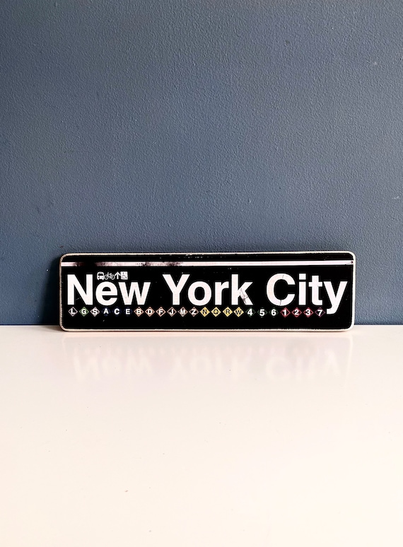 New York City Sign / Nyc Hand Crafted Original Wood Sign - Subway sign, NY Decor, NYC Art, Nyc Gift, NYC Sign , Xmas gift, Nyc wall decor