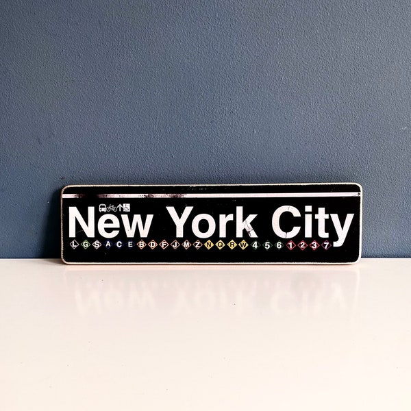 New York City Sign / Nyc Hand Crafted Original Wood Sign - Subway sign, NY Decor, NYC Art, Nyc Gift, NYC Sign , Xmas gift, Nyc wall decor