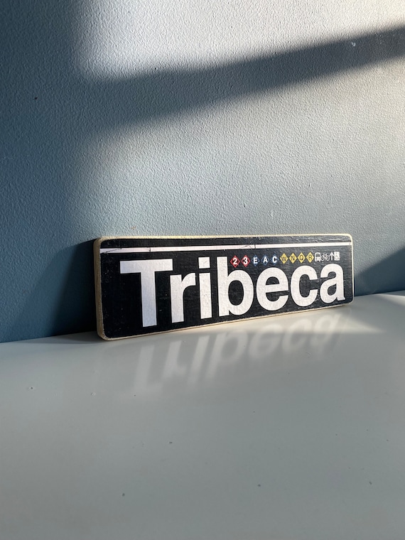 Tribeca Hand Crafted Horizontal Wood Sign - Subway sign, NY Decor, NYC Art, Subway Art, NYC Sign