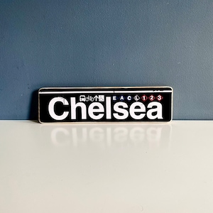 Handcrafted Chelsea Subway Sign: NYC Wood Art