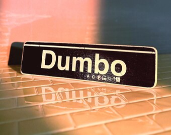 Handcrafted Dumbo Subway Sign: Brooklyn Wood Art