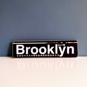Brooklyn Sign /Hand Crafted Horizontal Wood Sign/Subway sign/Brooklyn gift/Brooklyn wood sign/NYC gift/NYC art /NYC Neighborhood sign