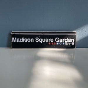 Insegna del Madison Square Garden/Insegna in legno realizzata a mano a New York City - Insegna della metropolitana, Decorazioni di New York, Arte di New York, Arte della metropolitana, Insegna di New York, Regalo di New York