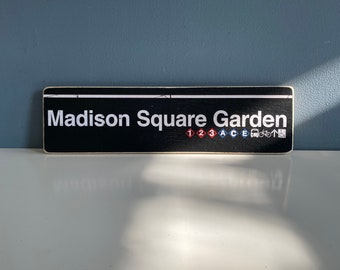 Madison Square Garden Sign/ New York City Hand Crafted Wood Sign - Subway sign, Nyc Decor, NYC Art, Subway Art, NYC Sign, Nyc Gift