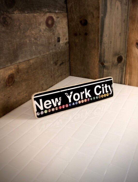 New York City Neighborhood Hand Crafted Wood Sign - 4x15 in.