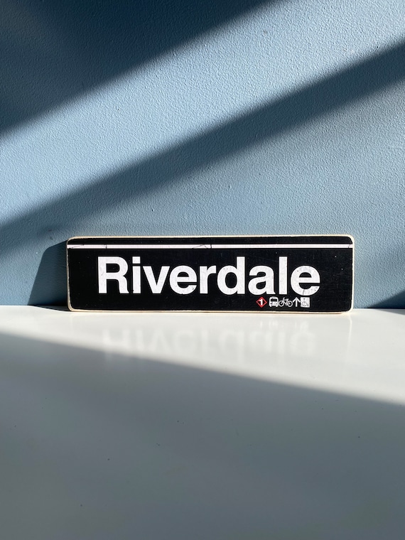 Riverdale sign / The bronx nyc  Neighborhood Hand Crafted Horizontal Original Wood Sign - Subway sign, NY Decor, NYC Art, Ny Gift, NYC Sign