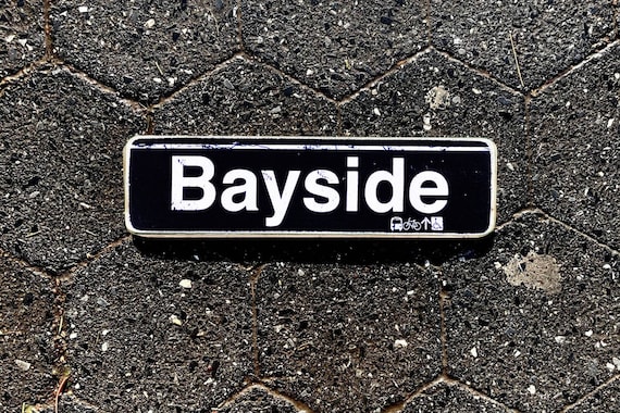 Bayside, Brooklyn New York City Neighborhood Hand Crafted Horizontal Wood Sign - Subway sign,  Decor, NYC Art, Subway Art, NYC Sign. ny gift