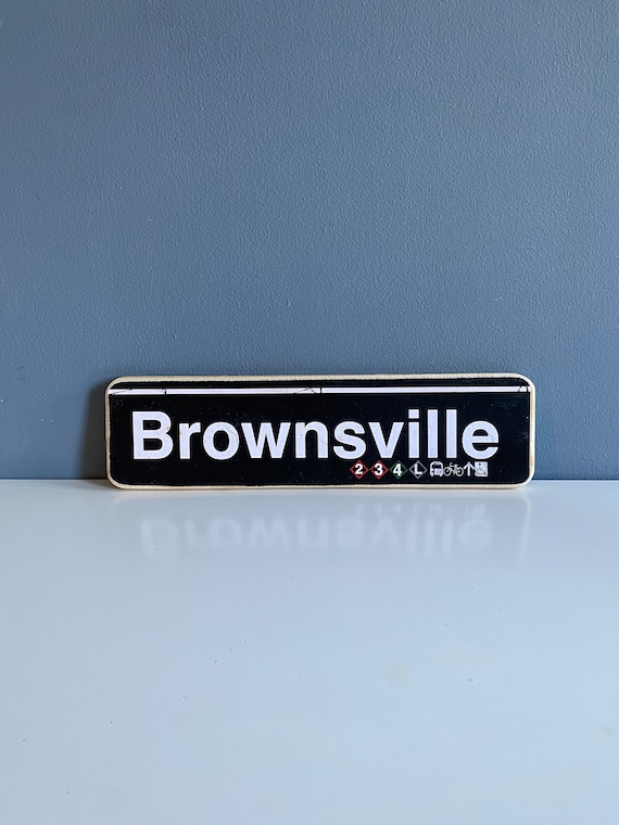 Brownsville Sign /Hand Crafted Horizontal Wood Sign/Subway sign/Brooklyn gift/Brooklyn wood sign/NYC gift/NYC art /NYC Neighborhood sign