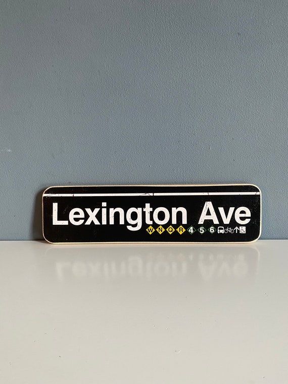Lexington av Hand Crafted Horizontal Wood Sign - Subway sign, NY Decor, NYC Art, Subway Art, NYC Sign