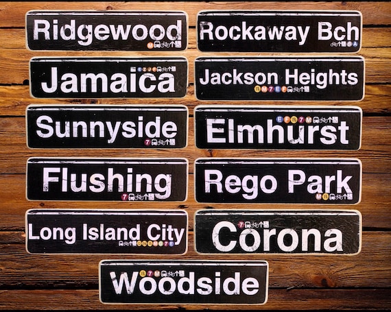Queens deep neighborhood wood signs