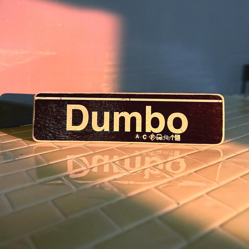 Handcrafted Dumbo Subway Sign: Brooklyn Wood Art - Etsy