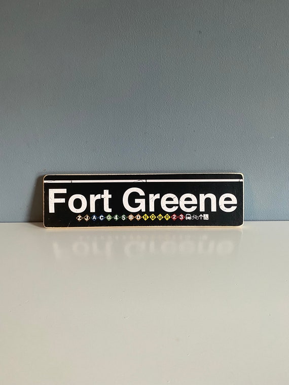 Fort Greene Brooklyn Neighborhood Hand Crafted Horizontal Original Wood Sign - Subway sign, NY Decor, NYC Art, Ny Gift, NYC Sign