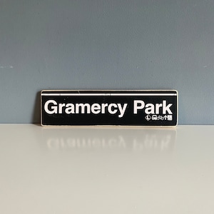 Handcrafted Gramercy Park Wood Sign: NYC Subway Art