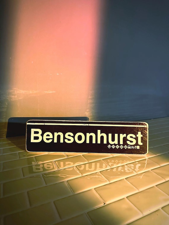 Bensonhurst Sign /Hand Crafted Horizontal Wood Sign/Subway sign/Brooklyn gift/Brooklyn wood sign/NYC gift/NYC art /NYC Neighborhood sign