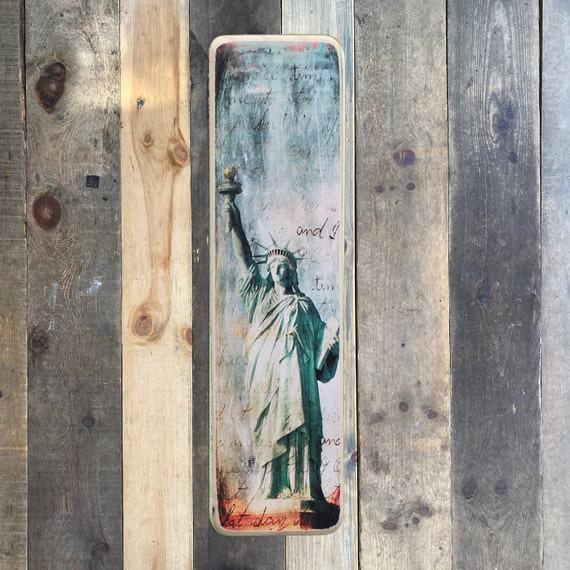 Statue of liberty//Photography NYC // Art // Hand Crafted // Made on Wood // Ny gift