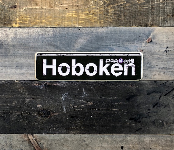 Hoboken sign / Hand Crafted Horizontal Hoboken Wood Sign - Subway sign, Hoboken Decor, NJ Art, Subway Art, New Jersey Sign. NJ gift