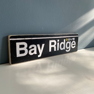 Bay Ridge Brooklyn New York City Neighborhood Hand Crafted Horizontal Original Wood Sign - Subway sign, NY Decor, NYC Art, Ny Gift, NYC Sign