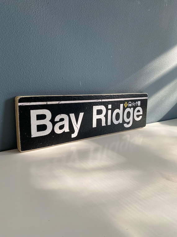 Bay Ridge Brooklyn New York City Neighborhood Hand Crafted Horizontal Original Wood Sign - Subway sign, NY Decor, NYC Art, Ny Gift, NYC Sign