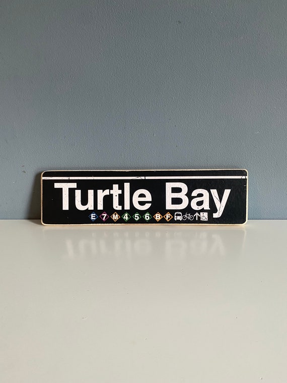 Turtle Bay Hand Crafted Horizontal Wood Sign  nyc neighborhood - Subway sign, NY Decor, NYC Art, Subway Art, NYC Sign