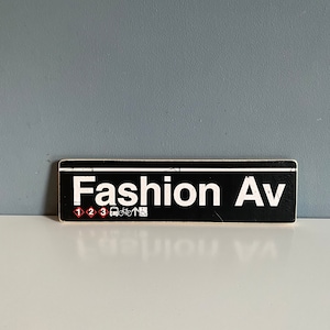 Hand Crafted Fashion Ave Wood Sign: NYC Subway Art