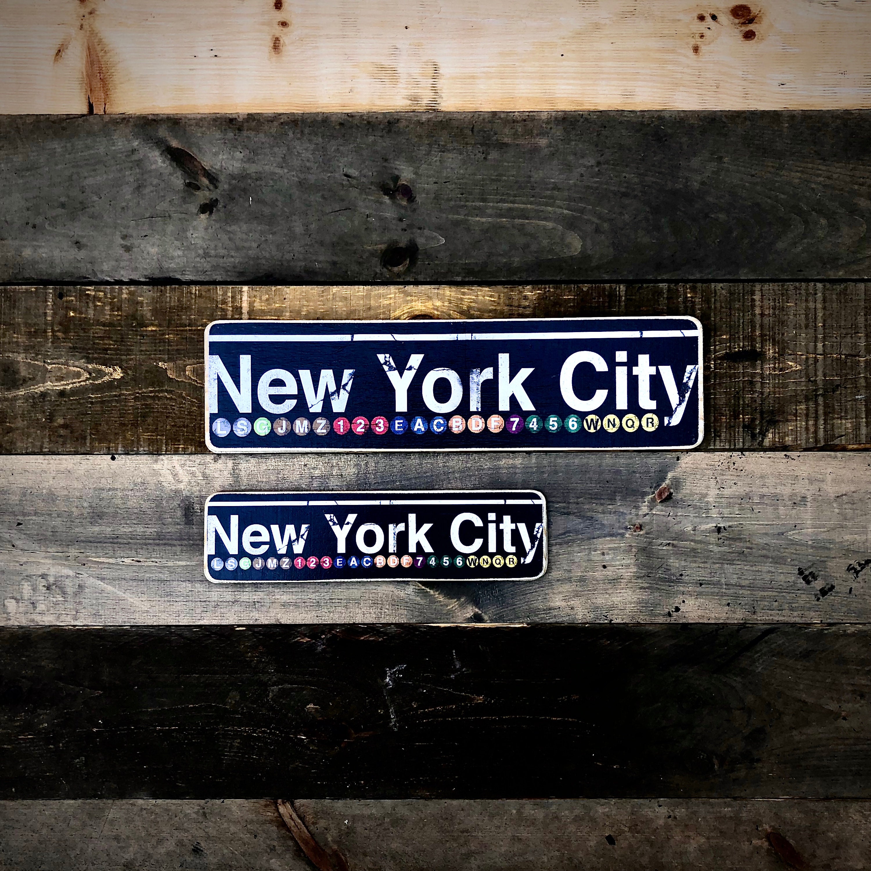 New York City Neighborhood Hand Crafted Horizontal Original Wood Sign