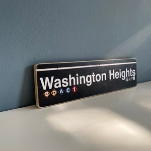 Handcrafted Washington Heights Subway Sign: NYC Wood Art