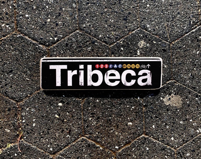 Tribeca, Manhattan New York City Neighborhood Hand Crafted Horizontal Wood Sign - Subway sign, NY Decor, NYC Art, Subway Art, NYC Sign.