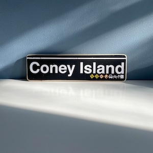 Coney Island Brooklyn New York City Neighborhood Hand Crafted Horizontal Original Wood Sign - Subway sign, NY Decor, NYC Art, NYC Sign
