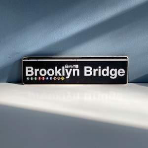 Brooklyn Bridge sign / Brooklyn Neighborhood Hand Crafted Horizontal Original Wood Sign - Subway sign, NY Decor, NYC Art, Ny Gift, NYC Sign