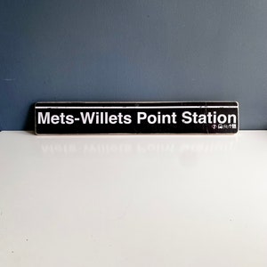 Handcrafted Mets-Willets Point Station Wood Sign: NYC Subway Art