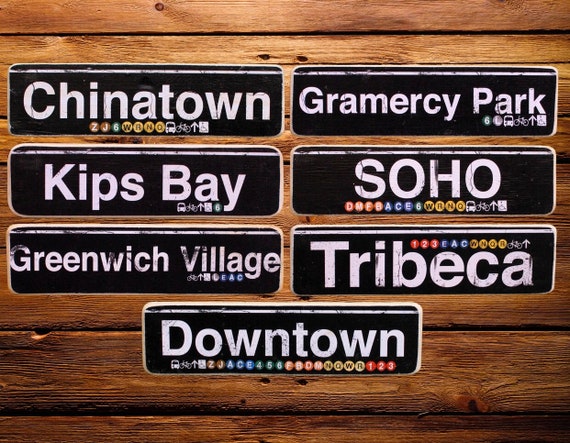 Lower Manhattan Neighborhoods Wood Signs