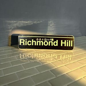 Handcrafted Richmond Hill Subway Sign: Queens, NYC Wood Art