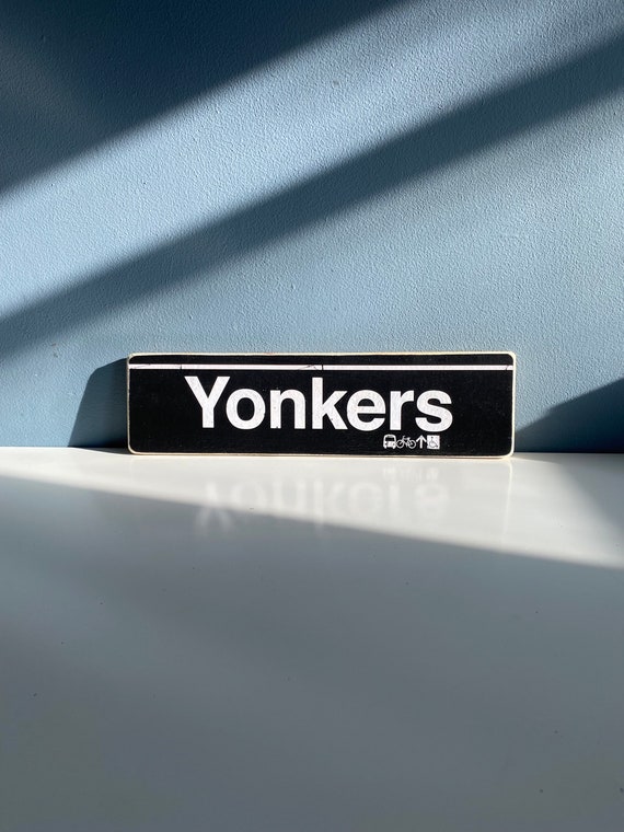 Yonkers New York  Neighborhood Hand Crafted Horizontal Original Wood Sign - Subway sign, NY Decor, NYC Art, Ny Gift, NYC Sign