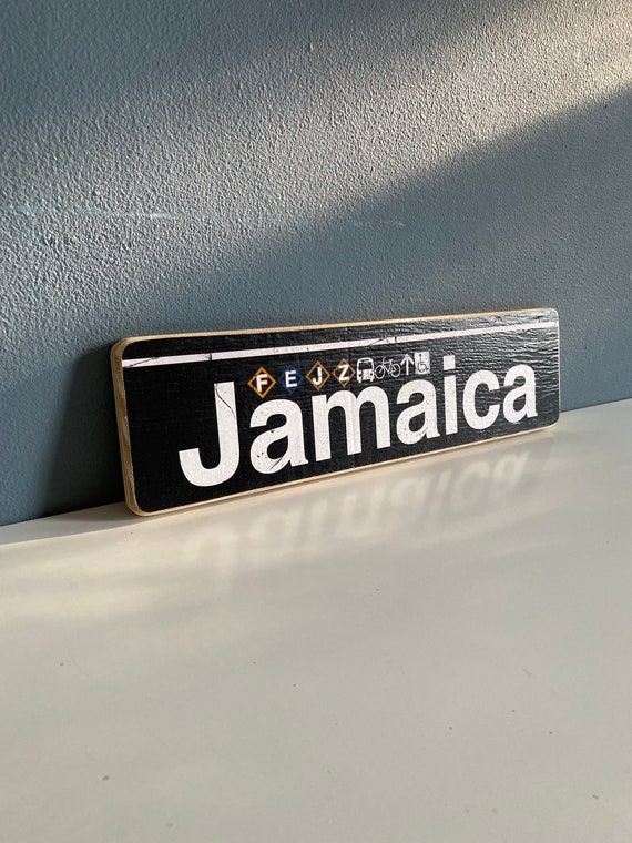 Jamaica Queens New York City Neighborhood Hand Crafted Horizontal Original Wood Sign - Subway sign, NY Decor, NYC Art, Ny Gift, NYC Sign