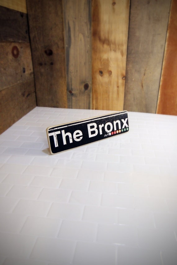 The Bronx New York City Neighborhood Hand Crafted Horizontal Wood Sign - 4x15 in.